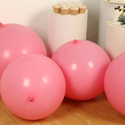 5 Pack Large Matte Pastel Pink Biodegradable Balloons, Round Eco-friendly Thickened Latex Party Balloons - 36"
