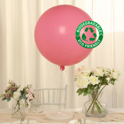5 Pack Large Matte Pastel Pink Biodegradable Balloons, Round Eco-friendly Thickened Latex Party Balloons - 36"