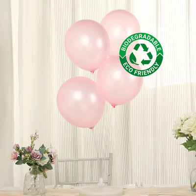 50 Pack Blush Biodegradable Balloons, Eco-friendly Thickened Extra Strong Latex Helium Party Balloons - 12"
