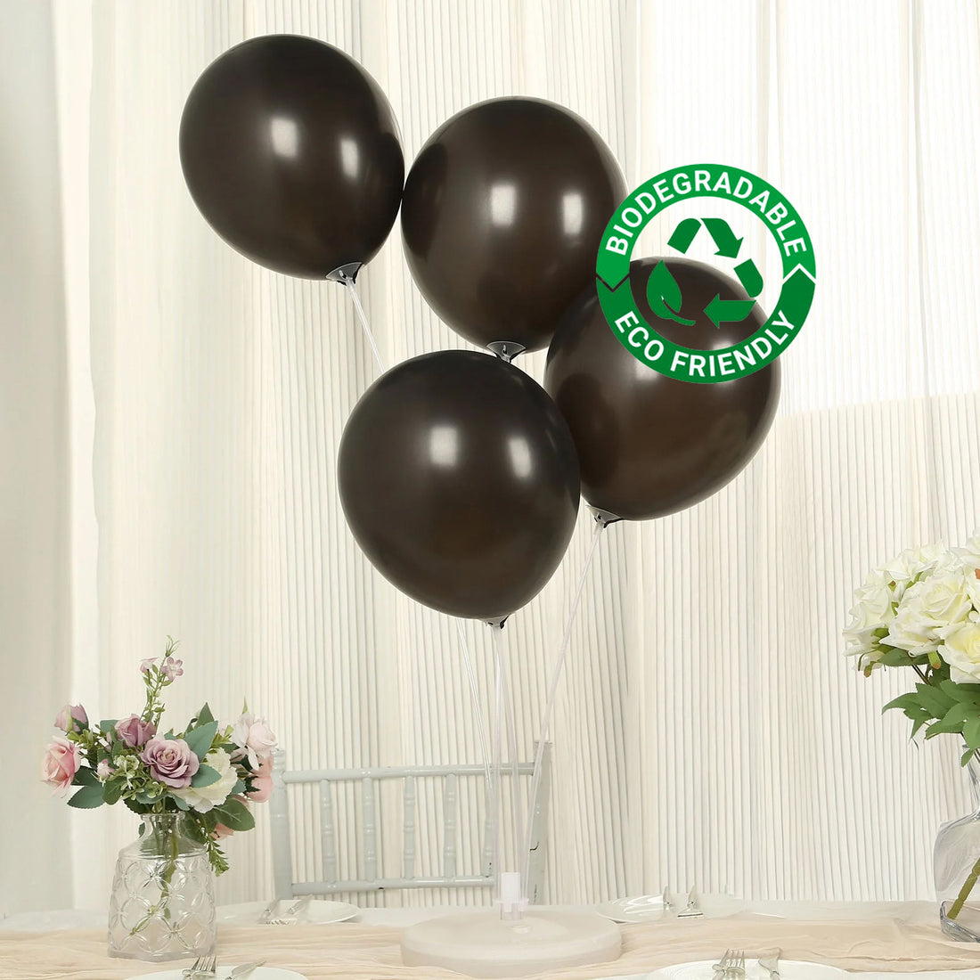 50 Pack Black Biodegradable Balloons, Eco-friendly Thickened Extra Strong Latex Helium Party Balloon