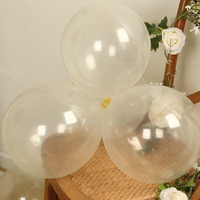 50 Pack Clear Biodegradable Balloons, Eco-friendly Thickened Extra Strong Latex Helium Party Balloons - 12"