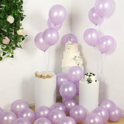 50 Pack Lavender Lilac Biodegradable Balloons, Eco-friendly Thickened Extra Strong Latex Helium Party Balloons - 12"