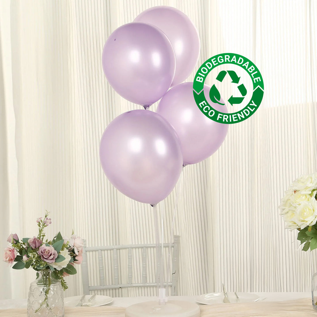 50 Pack Lavender Lilac Biodegradable Balloons, Eco-friendly Thickened Extra Strong Latex Helium