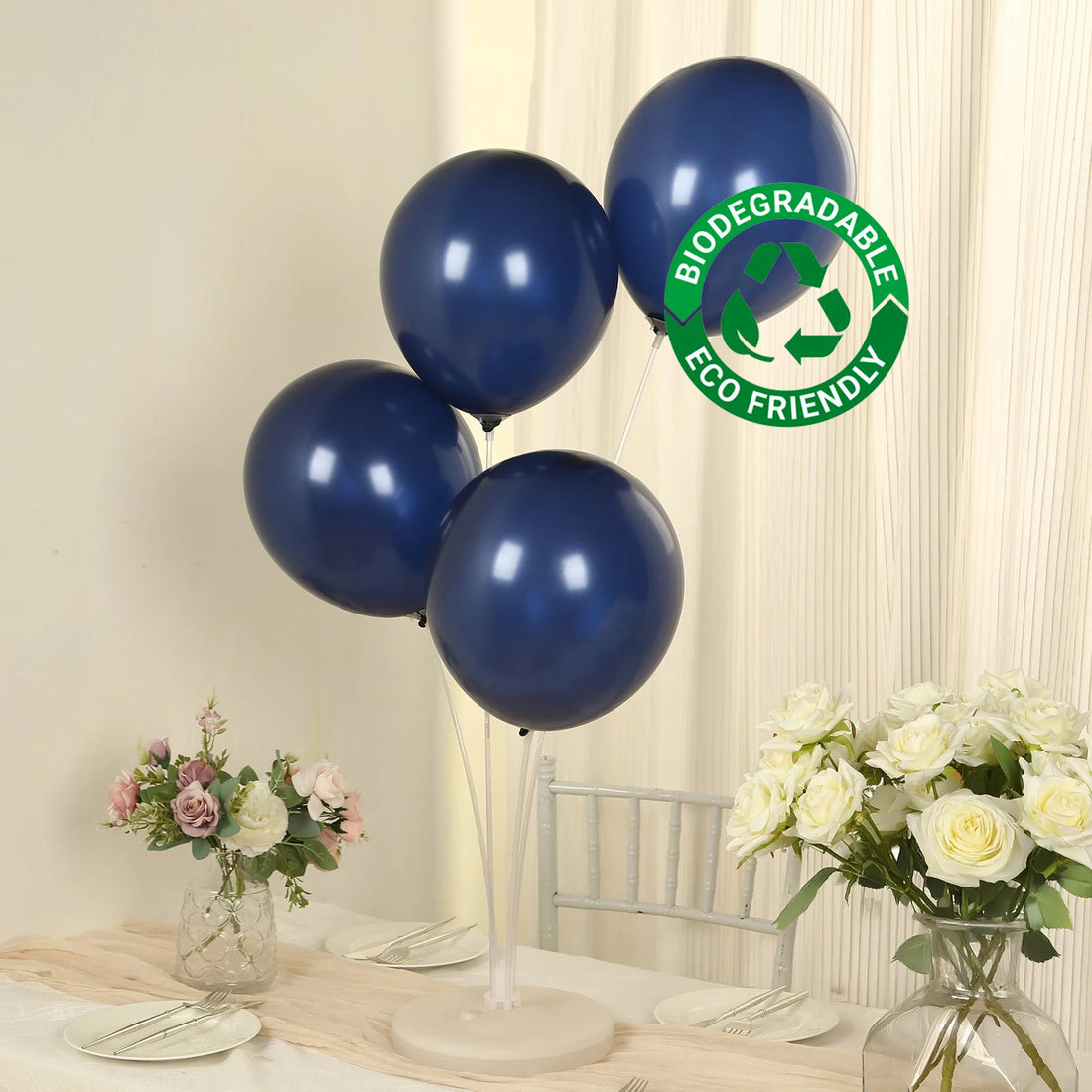 50 Pack Navy Blue Biodegradable Balloons, Eco-friendly Thickened Extra Strong Latex Helium Party