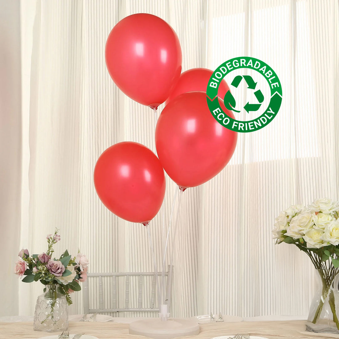 50 Pack Red Biodegradable Balloons, Eco-friendly Thickened Extra Strong Latex