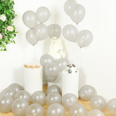 50 Pack Silver Biodegradable Balloons, Eco-friendly Thickened Extra Strong Latex Helium Party Balloons - 12"