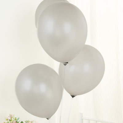 50 Pack Silver Biodegradable Balloons, Eco-friendly Thickened Extra Strong Latex Helium Party Balloons - 12"