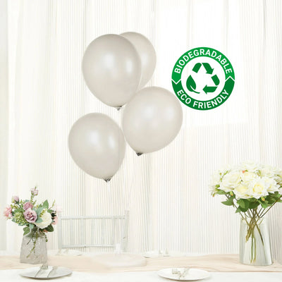50 Pack Silver Biodegradable Balloons, Eco-friendly Thickened Extra Strong Latex Helium Party Balloons - 12"