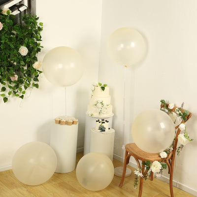 5 Pack Large Clear Biodegradable Balloons, Eco-friendly Thickened Extra Strong Latex Helium Party Balloons - 36"