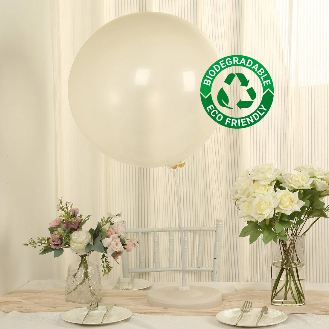 5 Pack Large Clear Biodegradable Balloons, Eco-friendly Thickened Extra Strong Latex Helium Party