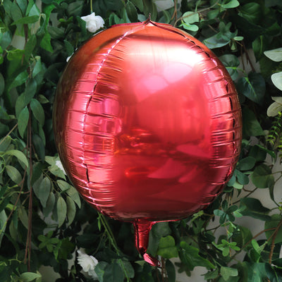 2 Pack Burgundy Sphere Mylar Foil Helium or Air Balloons 14" 4D