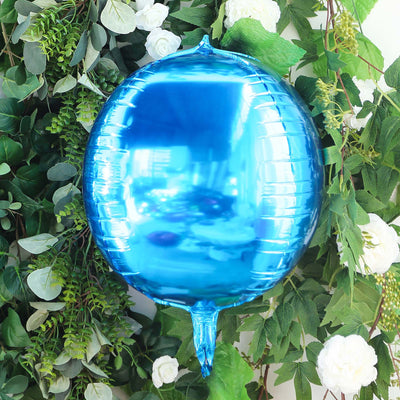 2 Pack Royal Blue Sphere Mylar Foil Helium or Air Balloons 14" 4D