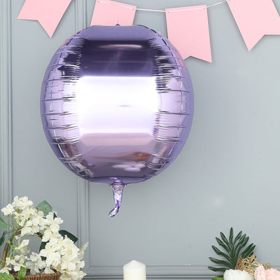 2 Pack Lavender Lilac Sphere Mylar Foil Helium or Air Balloons 18" 4D