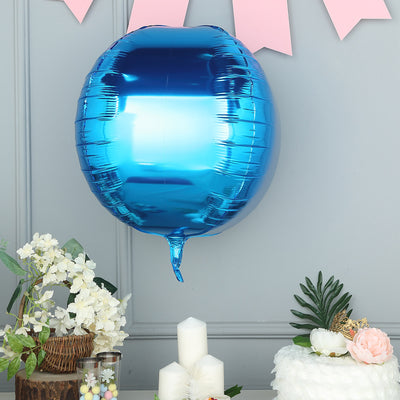 2 Pack Royal Blue Sphere Mylar Foil Helium or Air Balloons 18" 4D