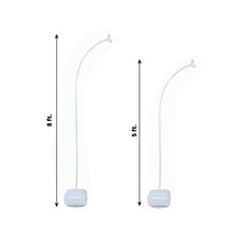 Set of 2 Free Bending White Balloon Arch Stand Kit, Half Arch Balloon Tower Columns Water Base