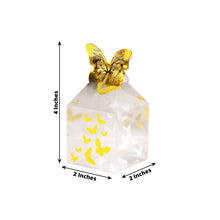 25 Pack Clear Plastic Square Candy Gift Boxes with Gold Butterfly Top, Transparent Party Favor Treat