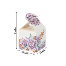 25 Pack Lavender Peony Floral Top Party Favor Boxes, Lilac Cardstock Paper Candy Gift Boxes - 3inch