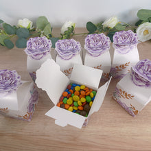 25 Pack Lavender Peony Floral Top Party Favor Boxes, Lilac Cardstock Paper Candy Gift Boxes - 3inch