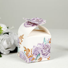 25 Pack Lavender Peony Floral Top Party Favor Boxes, Lilac Cardstock Paper Candy Gift Boxes - 3inch