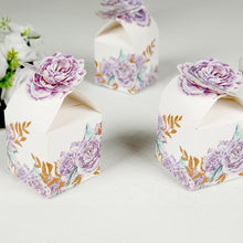 25 Pack Lavender Peony Floral Top Party Favor Boxes, Lilac Cardstock Paper Candy Gift Boxes - 3inch