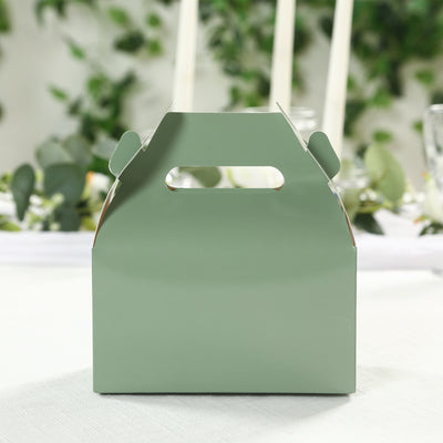 25 Pack Party Favor Gift Tote Gable Boxes, Dusty Sage Green Candy Treat Boxes 6"x3.5"x7"