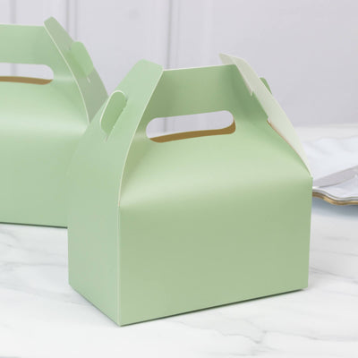 25 Pack Party Favor Gift Tote Gable Boxes, Matte Sage Green Candy Treat Boxes - 6"x3.5"x7"