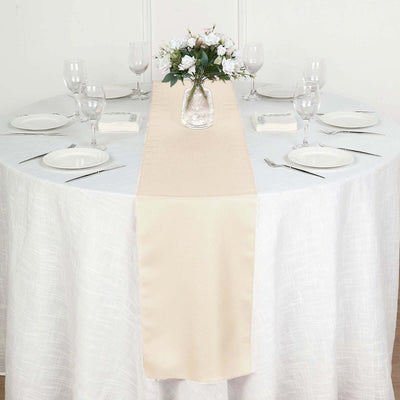 Polyester Table Runner 12"x108" Beige - Wrinkle-Resistant & Durable Table Decor