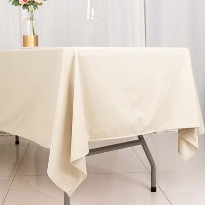 Scuba Rectangular Tablecloth 60"x102" Beige - Wrinkle Free Table Cover
