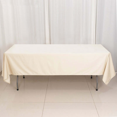 Scuba Rectangular Tablecloth 60"x102" Beige - Wrinkle Free Table Cover