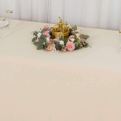 Scuba Rectangular Tablecloth 90"x132" Beige - Seamless Table Cover