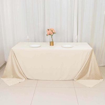 Scuba Rectangular Tablecloth 90"x132" Beige - Seamless Table Cover