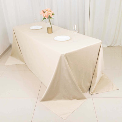 Scuba Rectangular Tablecloth 90"x132" Beige - Seamless Table Cover