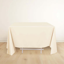 Beige Premium Scuba Square Tablecloth, Wrinkle Free Polyester Seamless Tablecloth