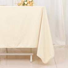 Beige Premium Scuba Square Tablecloth, Wrinkle Free Polyester Seamless Tablecloth