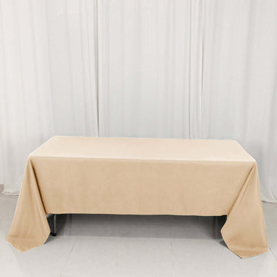 Premium Polyester Rectangle Tablecloth 60"x126" Beige - 220GSM Wrinkle-Resistant Table Cover