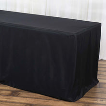 Black Polyester Fitted Table Cover 6 Feet Rectangular