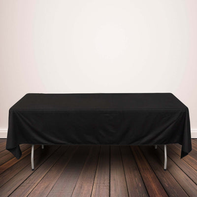 Scuba Rectangular Tablecloth 60"x102" Black - Wrinkle Free & Stain Resistant Sophisticated Table Cover