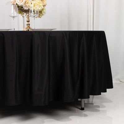 Scuba Round Tablecloth 108" Black - Wrinkle Free & Stain Resistant Sophisticated Table Cover