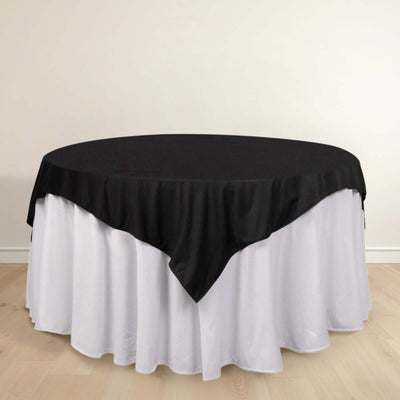 Scuba Square Table Overlay 70"x70" Black - Wrinkle Free & Stain Resistant Table Topper for Any Occasion