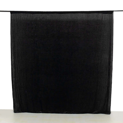 Crushed Velvet Backdrop Curtain – Black 8ft x 8ft Event Drape with Rod Pocket, Privacy Panel for Photo Booths & Events
