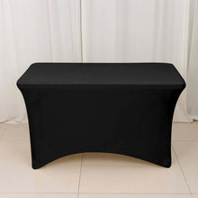 Rectangular 4 Feet Black Stretch Spandex Table Cover 