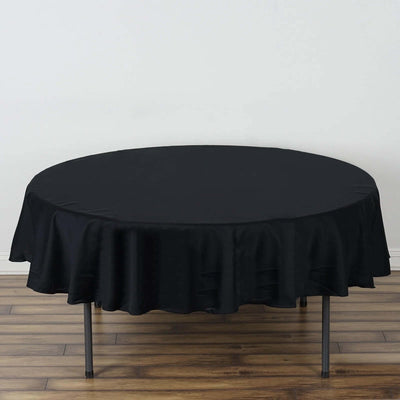 100% Cotton Round Tablecloth 70" Black Linen - Soft & Breathable Table Cover for Stylish Tablescapes