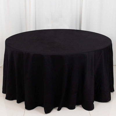 100% Cotton Round Tablecloth 120" Black Linen - Soft & Breathable Seamless Table Cover for Stylish Tablescapes