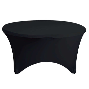 Black Round Stretch Spandex Tablecloth 60inches