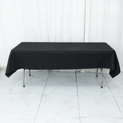 Premium Polyester Rectangle Tablecloth 54"x96" Black - 220GSM Stain-Proof Table Cover
