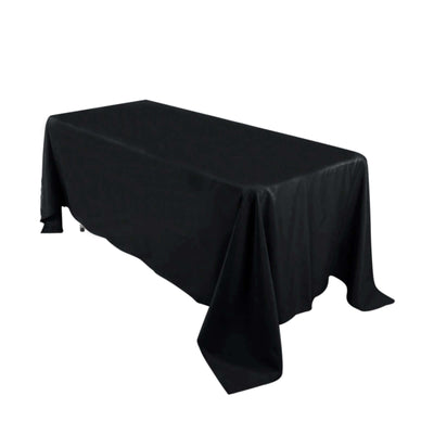 Premium Polyester Rectangle Tablecloth 72"x120" Black - 220GSM Wrinkle-Resistant & Durable Table Cover