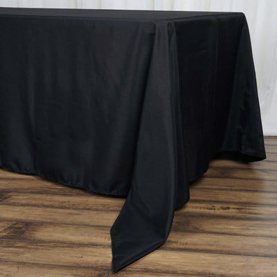 Premium Polyester Rectangle Tablecloth 72"x120" Black - 220GSM Wrinkle-Resistant & Durable Table Cover