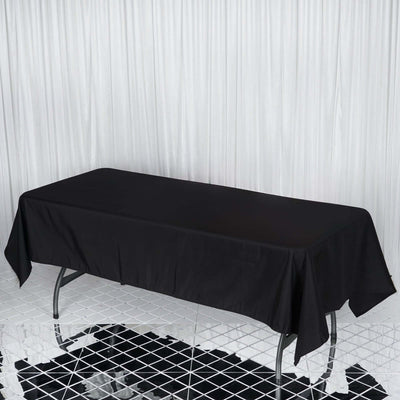 Premium Polyester Rectangle Tablecloth 60"x102" Black - 220GSM Wrinkle-Resistant & Stain-Proof Finish