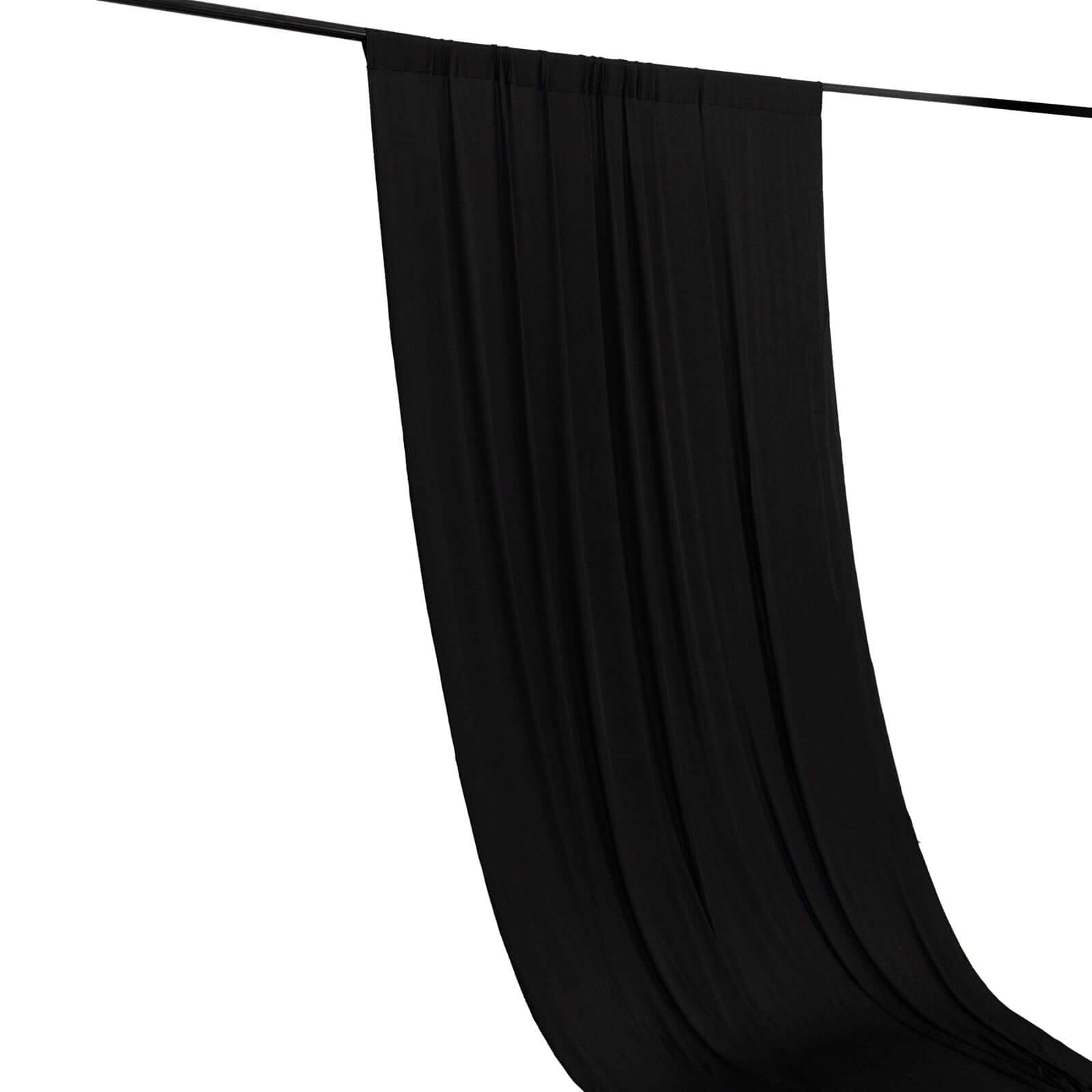 Black 4-Way Stretch Spandex Backdrop Drape Curtain - 5ftx16ft