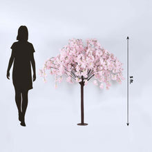 Blush Artificial Cherry Blossom Tree With Detachable Metal Base, Silk Sakura Flowers Wishing Tree